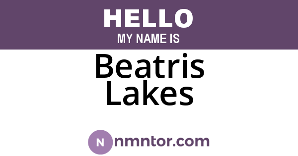 Beatris Lakes