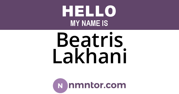 Beatris Lakhani