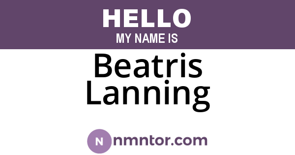 Beatris Lanning