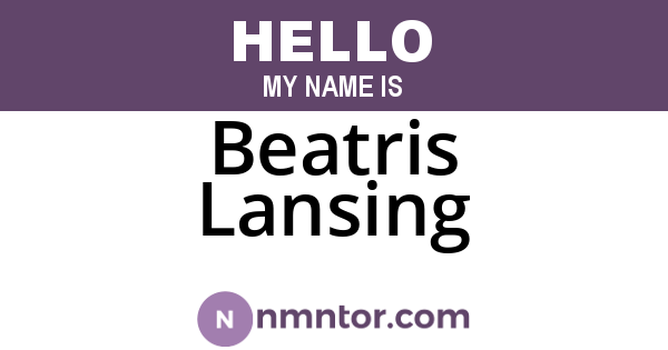 Beatris Lansing