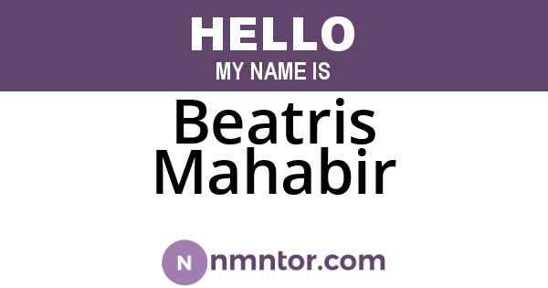 Beatris Mahabir