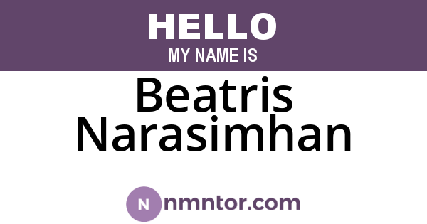 Beatris Narasimhan