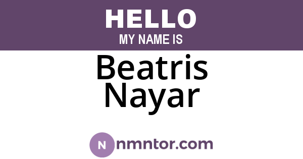 Beatris Nayar