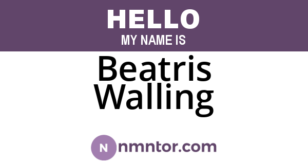 Beatris Walling