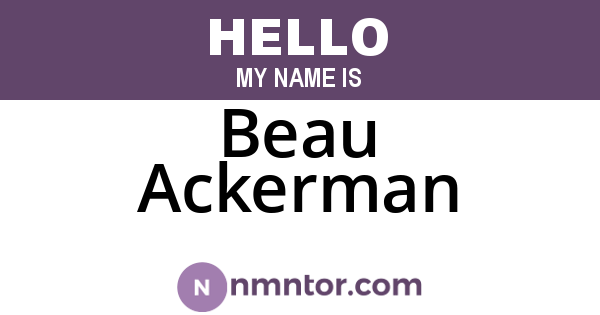 Beau Ackerman