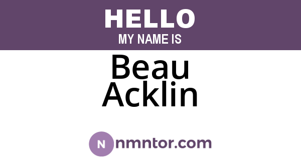 Beau Acklin
