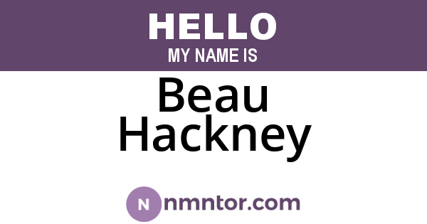 Beau Hackney