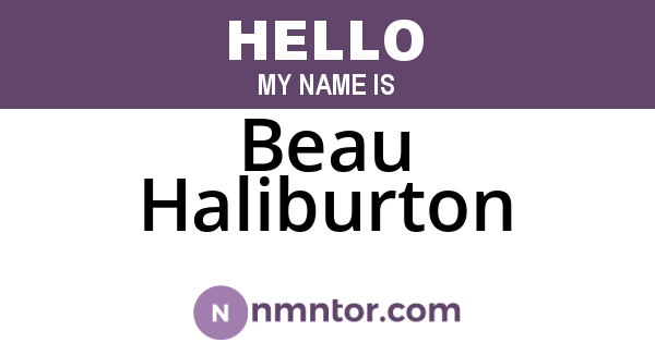 Beau Haliburton