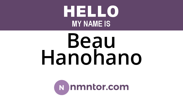 Beau Hanohano