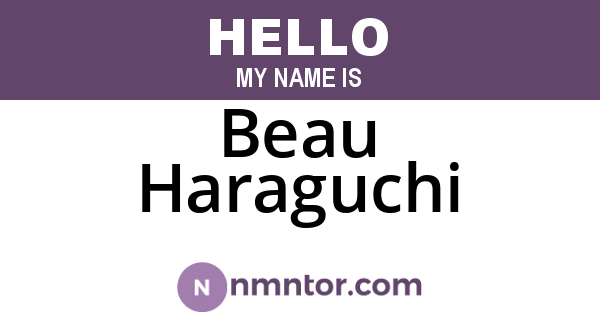 Beau Haraguchi