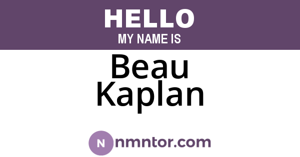 Beau Kaplan