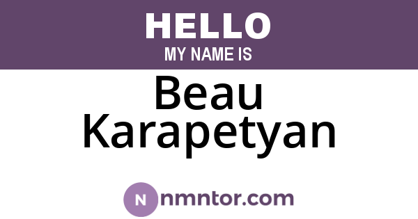 Beau Karapetyan