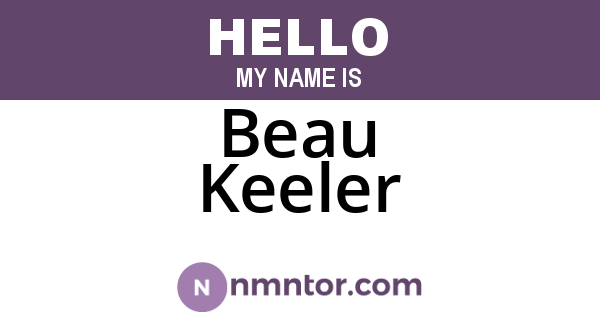 Beau Keeler