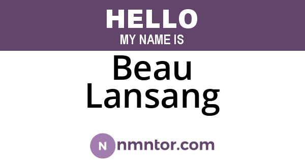 Beau Lansang