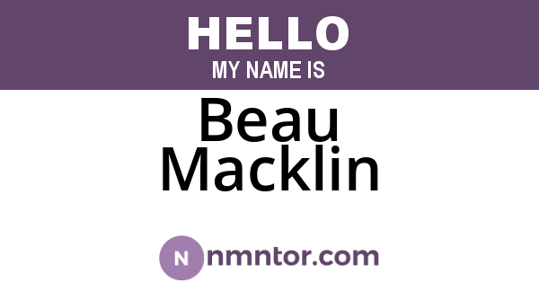 Beau Macklin