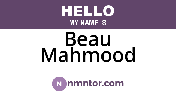 Beau Mahmood