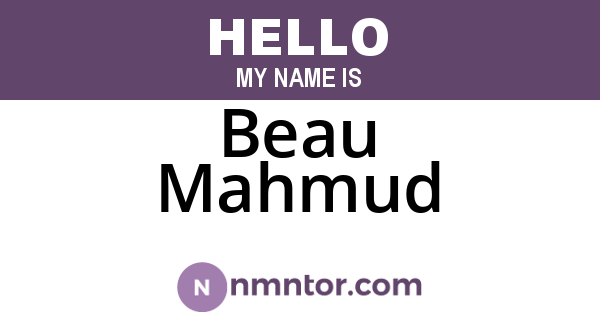 Beau Mahmud