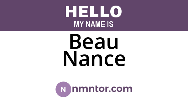 Beau Nance