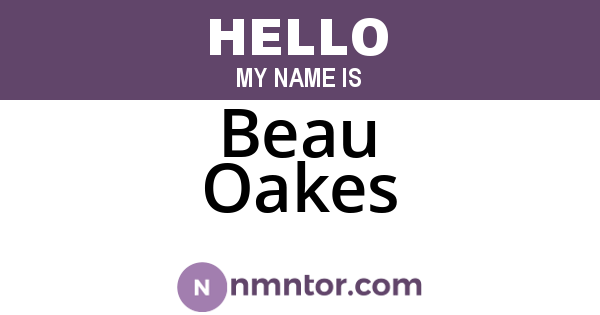 Beau Oakes