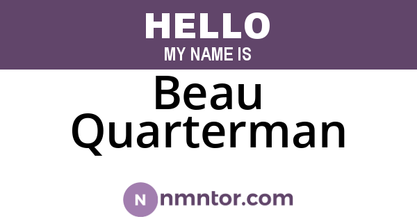 Beau Quarterman