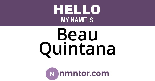 Beau Quintana