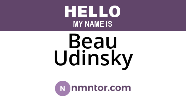 Beau Udinsky