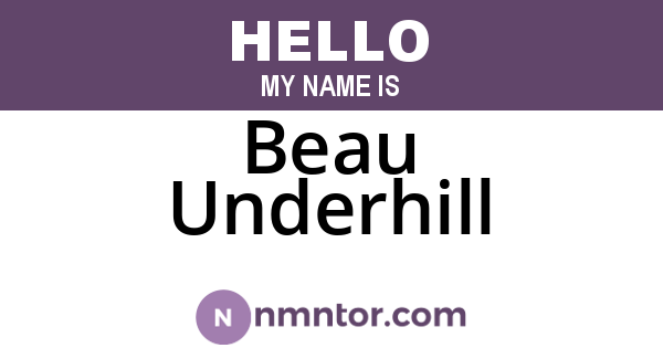 Beau Underhill
