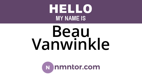 Beau Vanwinkle