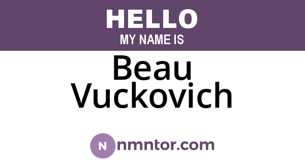 Beau Vuckovich
