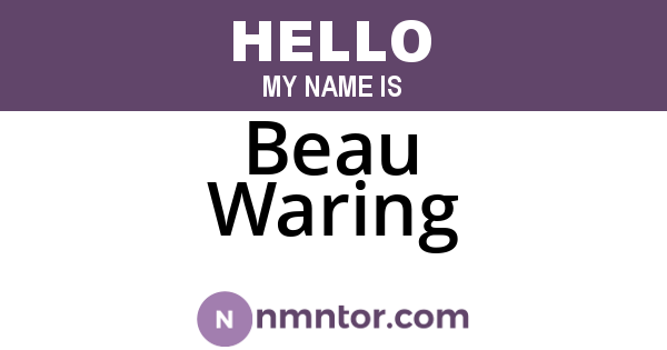 Beau Waring