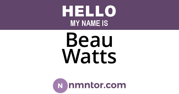 Beau Watts