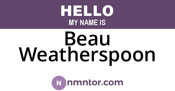 Beau Weatherspoon