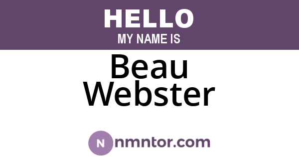 Beau Webster