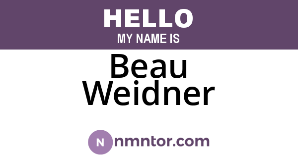Beau Weidner