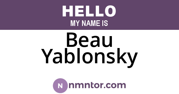 Beau Yablonsky