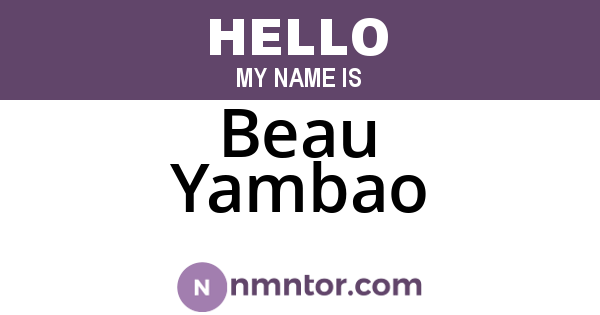 Beau Yambao