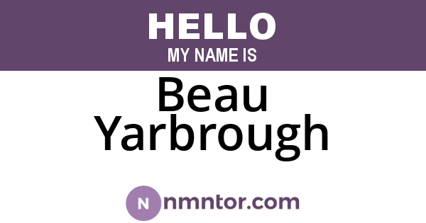 Beau Yarbrough