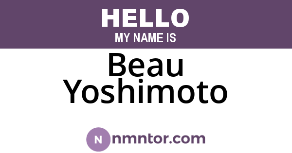 Beau Yoshimoto