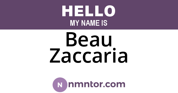 Beau Zaccaria