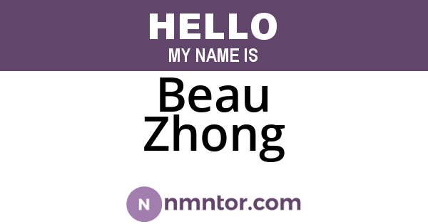 Beau Zhong