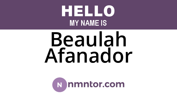 Beaulah Afanador
