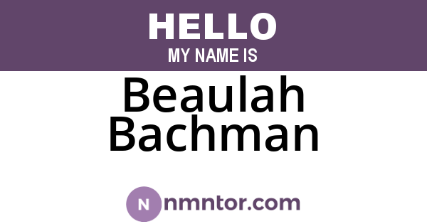 Beaulah Bachman