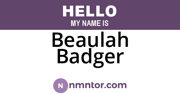 Beaulah Badger