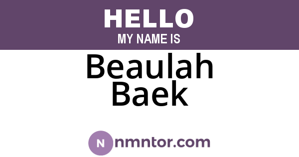 Beaulah Baek