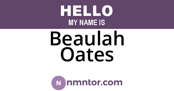 Beaulah Oates