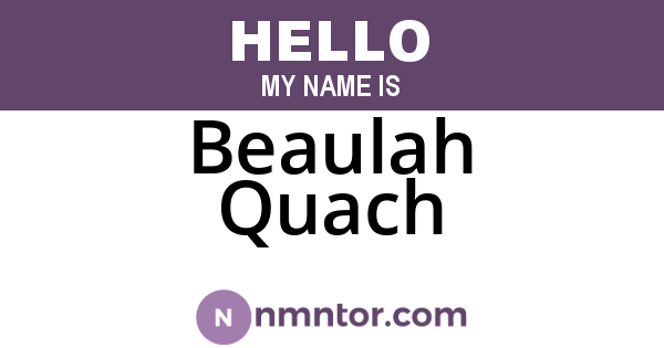Beaulah Quach