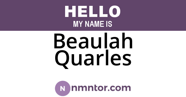 Beaulah Quarles