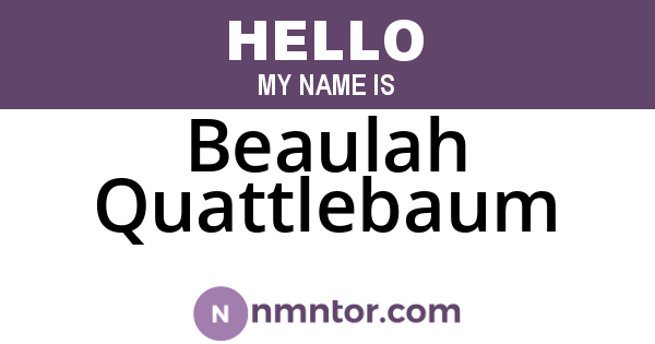 Beaulah Quattlebaum