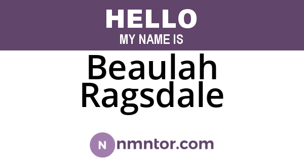 Beaulah Ragsdale