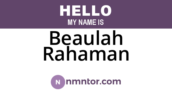 Beaulah Rahaman